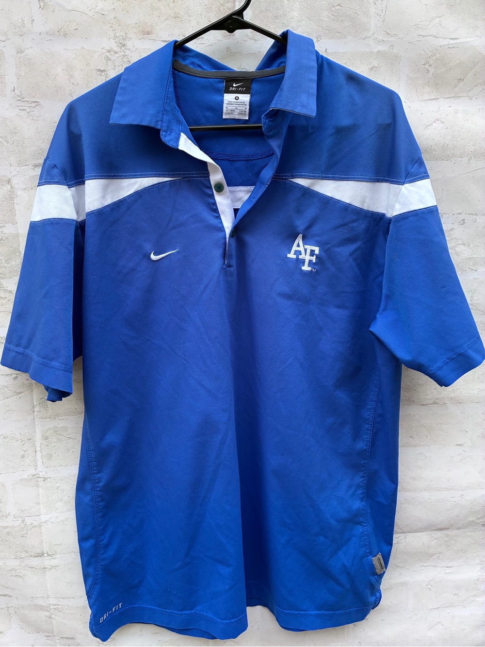 Nike M Men’s Royal Blue Dri-fit Air Force Falcons Short-Sleeve Polo shirt
